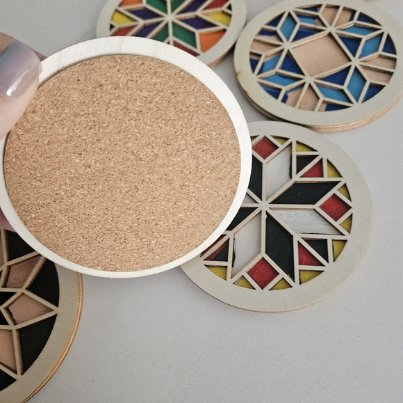 Colorful Geometric Coasters Set - Picture 5 of 6